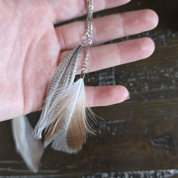 Lot of 2 Pairs Boho Dangle Earrings Tassel Feather Festival Summer Elegant Artsy - Picture 5 of 5